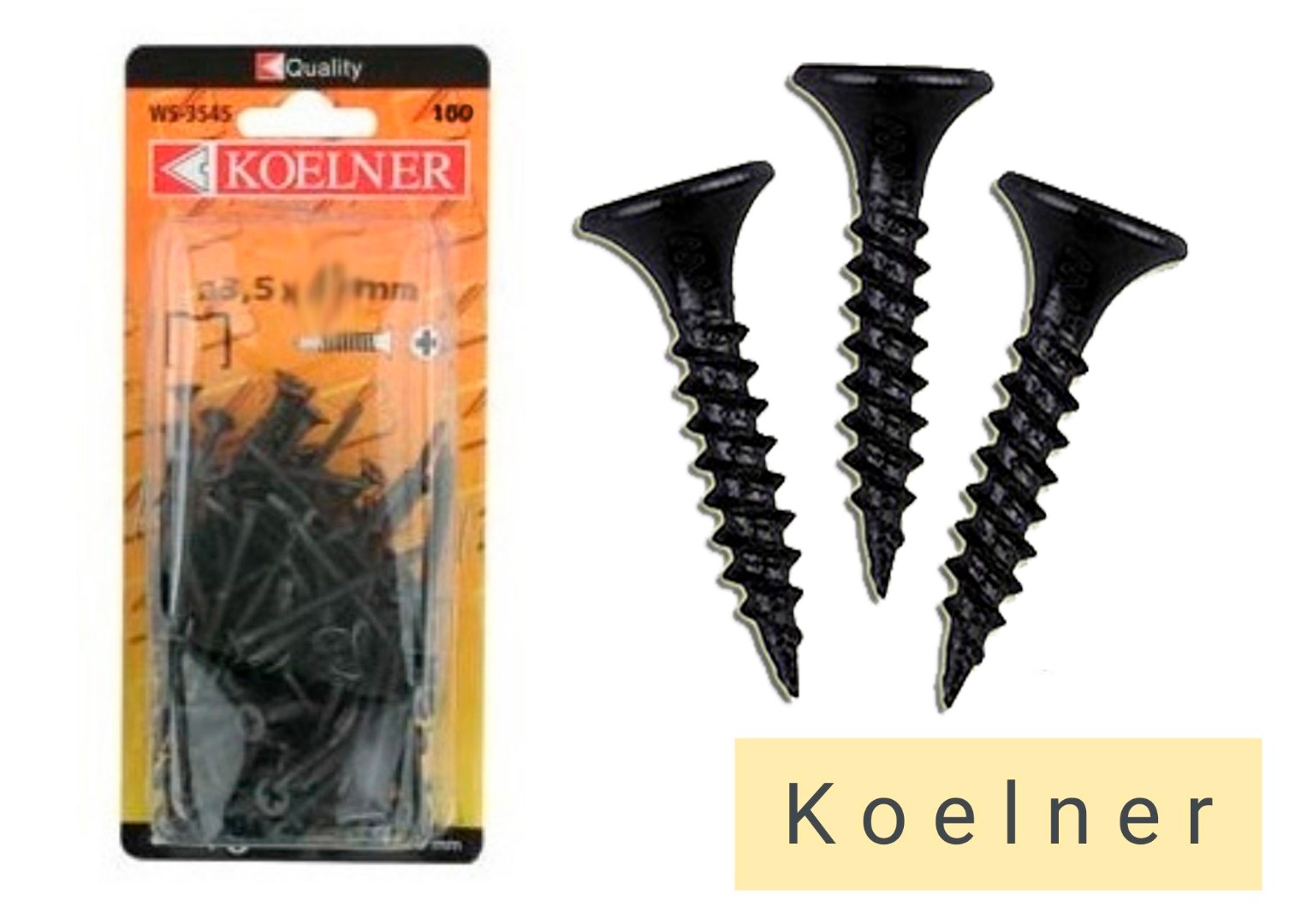 Саморезы по металлу Koelner FS 3,5х35 чёрные 150шт